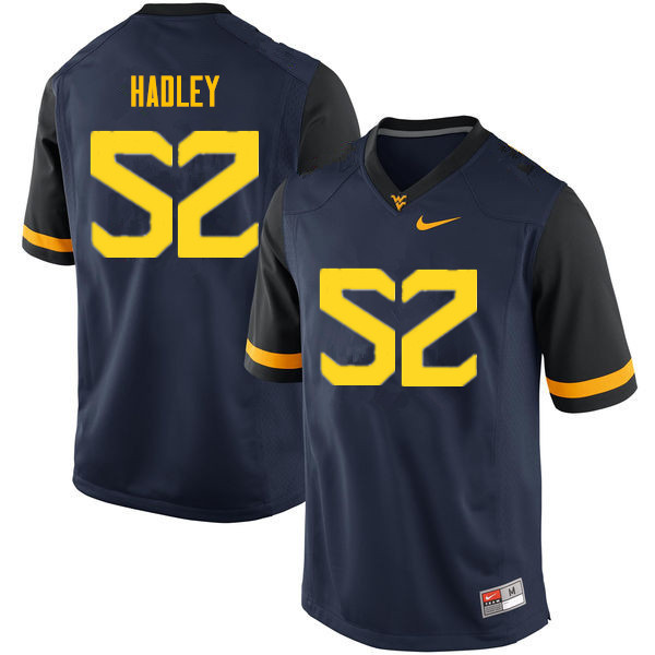 Men #52 J.P. Hadley West Virginia Mountaineers College Football Jerseys Sale-Navy